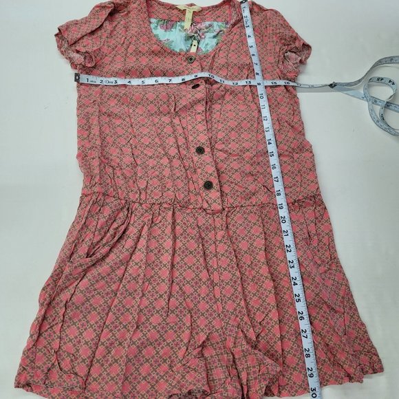 Matilda Jane Solstice Romper Womens M Pink Floral Print Contrast Rayon Pockets - Picture 9 of 12